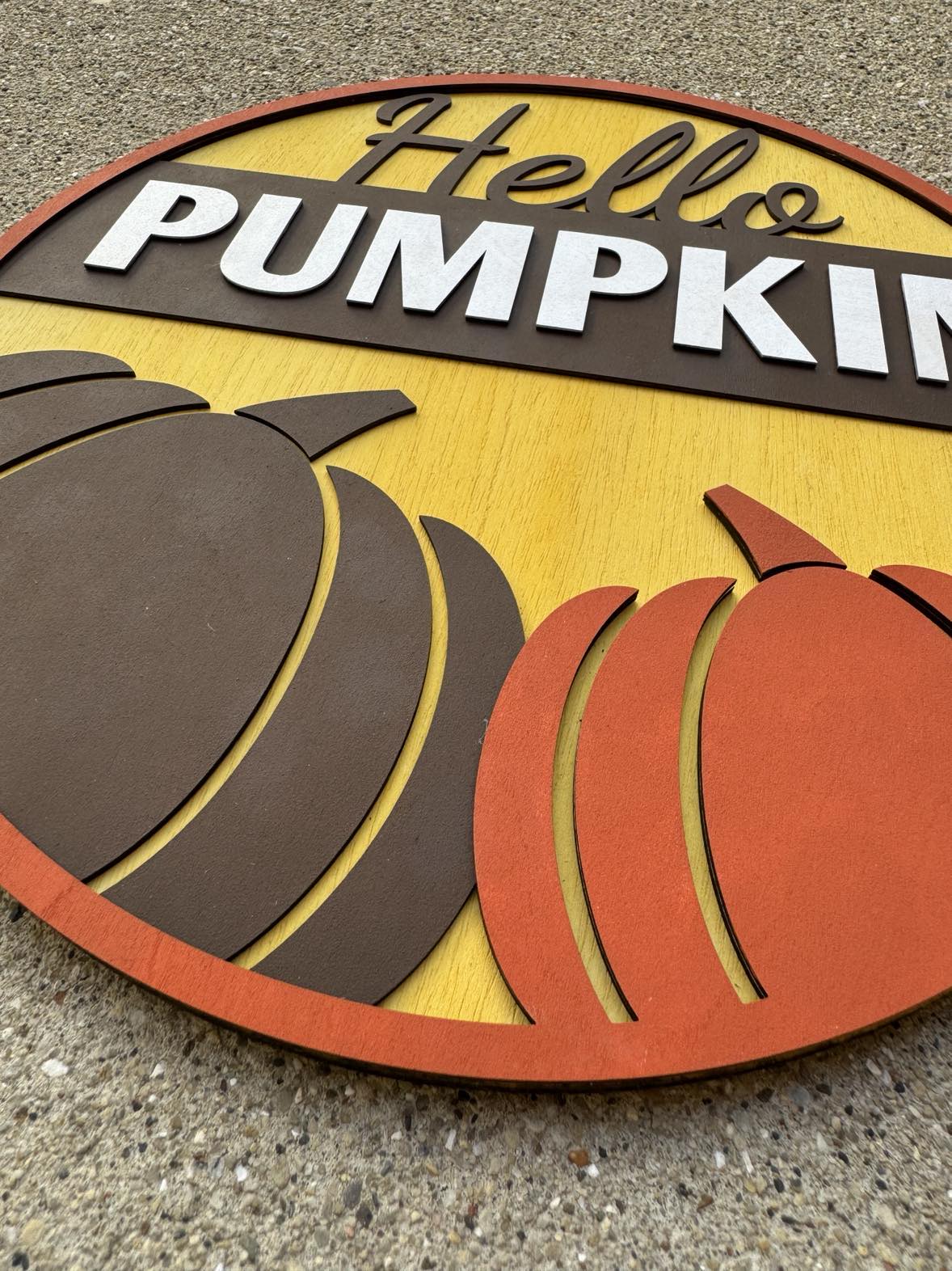 Hello Pumpkin Two Pumpkin Round
