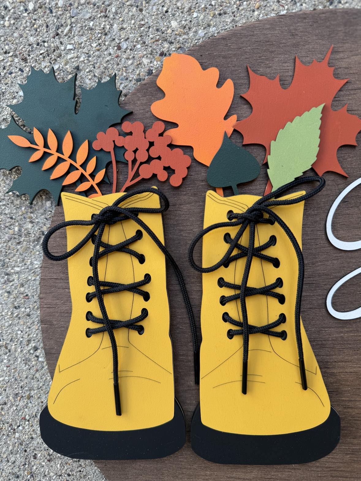 Rain Boots Hello Fall Round