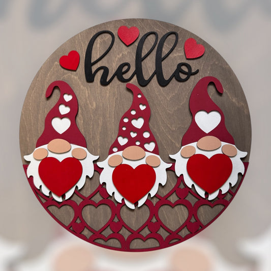 Hello Love Gnome Round