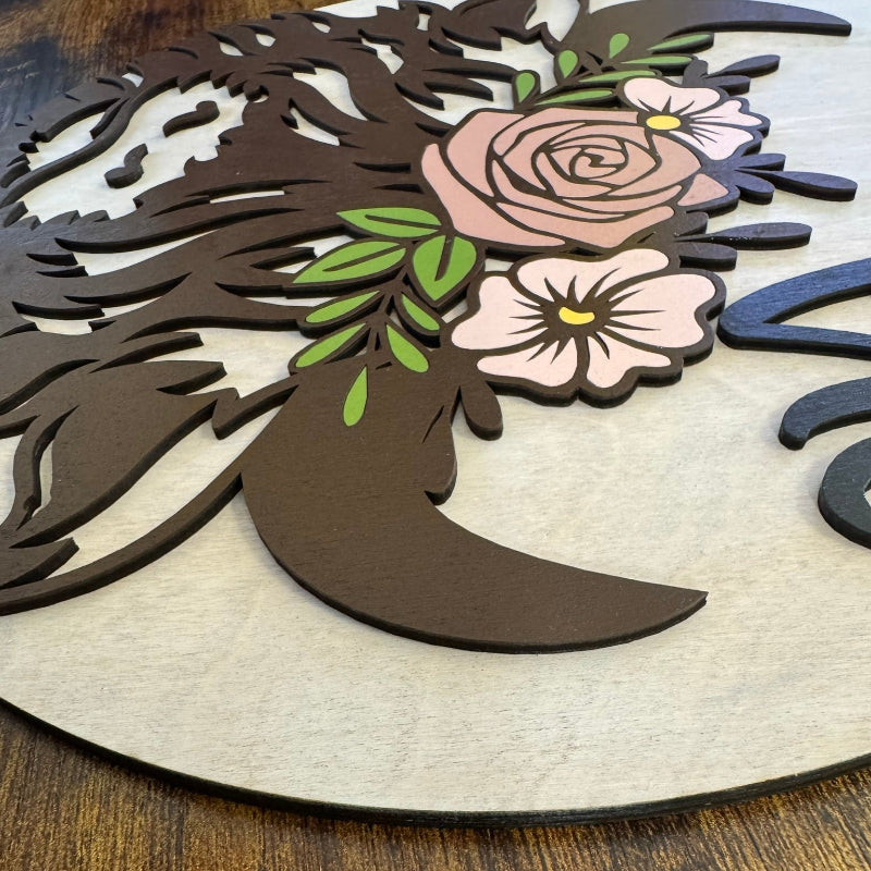 Highland Cow Welcome Sign