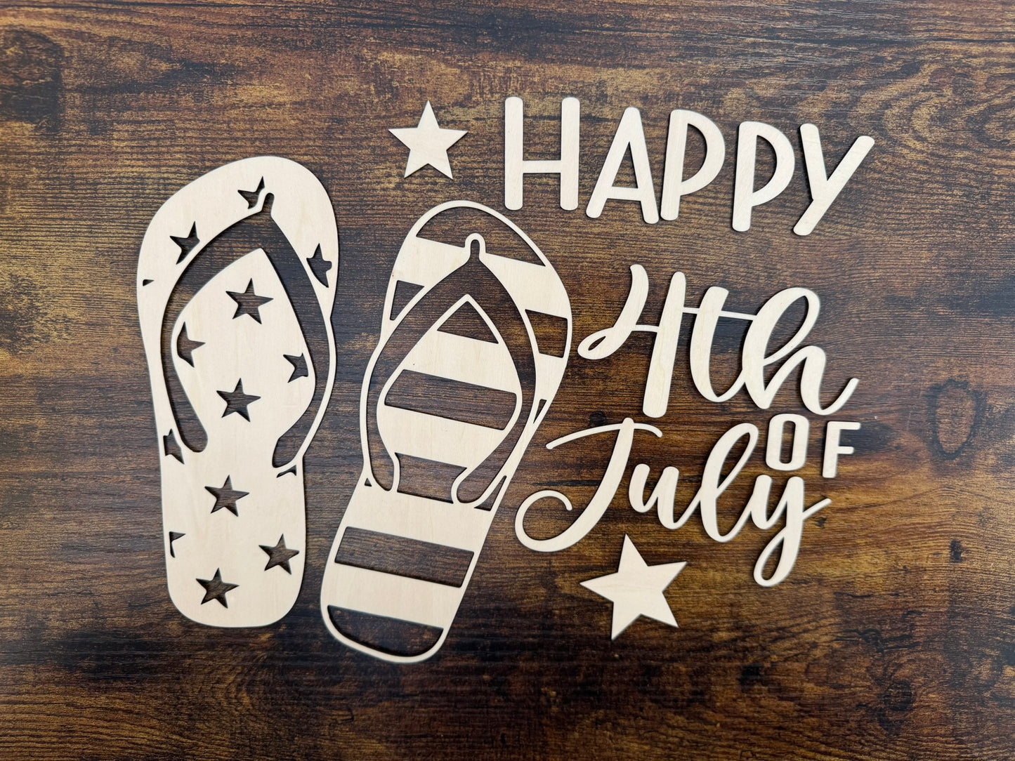 4th of July Flip Flops Round