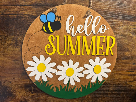 Hello Summer Daisy Bee Round