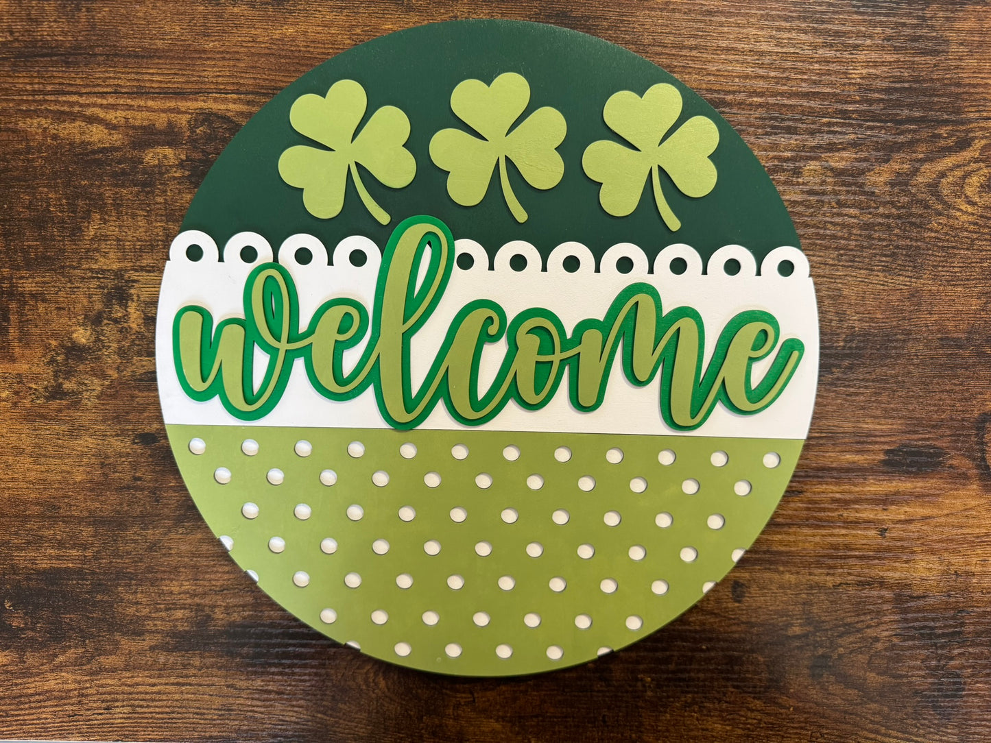 St. Patrick's Day Welcome Lace Round