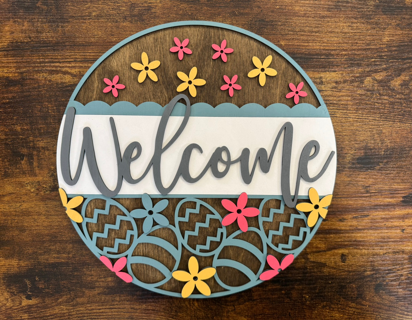 Welcome Easter Eggs Round