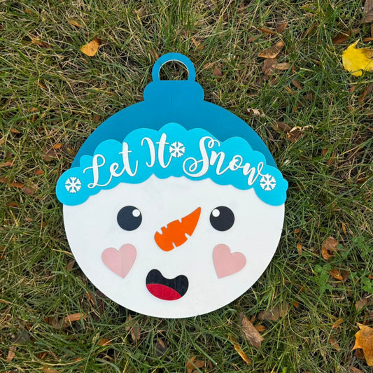 Snowman  ornament welcome sign DIY kit 