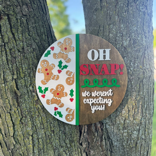 Oh Snap Gingerbread Man Round